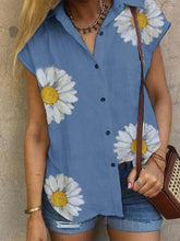 Load image into Gallery viewer, V-Neck Short Sleeve Shirts Button Tops