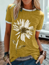 Load image into Gallery viewer, Casual Floral Printed Short SleeveTee Shirts Tops