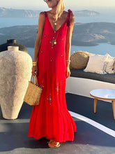 Load image into Gallery viewer, Bohemian V-Neck Sleeveless Dress