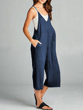 Load image into Gallery viewer, Maternity V-neck Strap Midi Jumpsuit