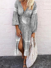 Load image into Gallery viewer, Floral Long-sleeved A-line Casual Bohemian Casual Midi Skirt