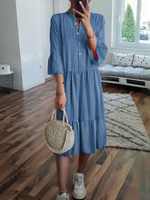 Load image into Gallery viewer, Ethnic Style Long Sleeve Zigzag Maxi Dress