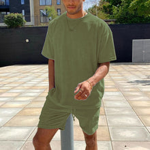 Load image into Gallery viewer, Men'S Casual Light Blue Velvet Suit