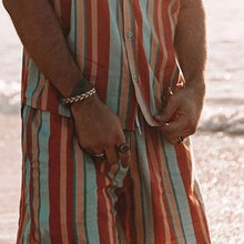 Load image into Gallery viewer, Men Casual Stripes Two-Piece Suit