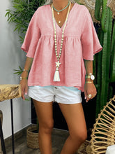 Load image into Gallery viewer, Simple Casual Loose Short Sleeve V Neck Top