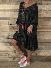 Load image into Gallery viewer, Casual Loose Camouflage Print Dress
