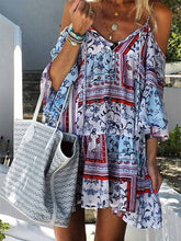 Load image into Gallery viewer, Print Off Shoulder Dress