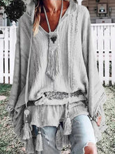 Load image into Gallery viewer, Solid Color Cutout Long Sleeve Casual Blouses Tops