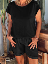 Load image into Gallery viewer, Simple Casual Loose Short Sleeved Top And Shorts Suit