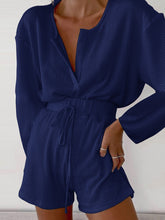 Load image into Gallery viewer, Long Sleeve Top High Waist Shorts Casual Loose Suit