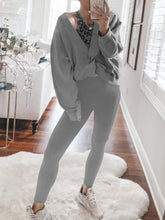 Load image into Gallery viewer, Two-piece Suit with Fashionable Top and Solid Color Tights