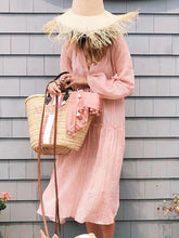 Load image into Gallery viewer, Bohemian Holiday Solid Cotton Dress