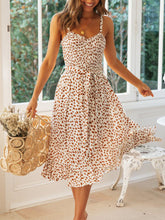 Load image into Gallery viewer, Lace-up Printed Casual Dress