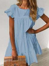 Load image into Gallery viewer, Fashion Casual Solid Color Short Sleeve Dress