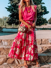 Load image into Gallery viewer, Elegant Loose Top Floral Skirt Suit