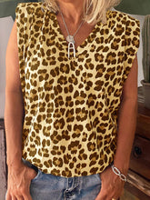 Load image into Gallery viewer, Leopard Print V-Neck T-Shirt