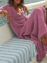 Load image into Gallery viewer, Loose Solid Color V-Neck Dress