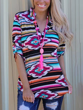 Load image into Gallery viewer, Fashion Casual Irregular Printed V-neck T-shirt