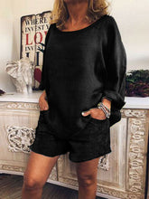 Load image into Gallery viewer, Simple Casual Loose Comfortable Round Neck Top Shorts Suit