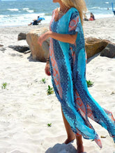 Load image into Gallery viewer, Casual Chiffon Print Short Sleeve Plus Size Maxi Dress