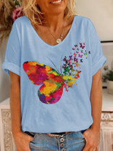 Load image into Gallery viewer, Casual Loose V-Neck Butterfly T-Shirt Top
