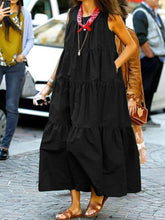Load image into Gallery viewer, Pure Color Sleeveless Loose Summer Casual Dress
