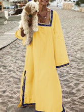 Load image into Gallery viewer, Solid Color Long-sleeved Casual Maxi Dress for Summer