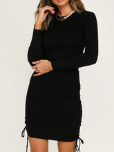 Load image into Gallery viewer, Sexy Solid Color Round Neck Long Sleeve Dress