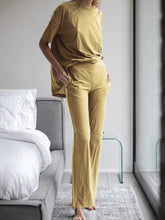 Load image into Gallery viewer, Simple Casual Loose Short Sleeve Top Pants Suit