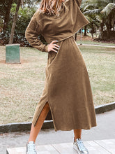 Load image into Gallery viewer, Retro Loose Long-sleeved Blouse Split Skirt Two-piece Suit