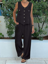 Load image into Gallery viewer, Casual Solid Color Sleeveless V-neck Two-piece Suit