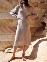 Load image into Gallery viewer, Loose Open Back Long Sleeves Knitted Casual Dress