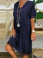 Load image into Gallery viewer, Fashion Lace V-neck Solid Color Dress