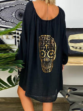 Load image into Gallery viewer, Fashion Skull Print Long Sleeve Dress