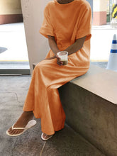 Load image into Gallery viewer, Casual Solid Color Round Neck Dress