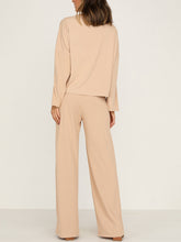 Load image into Gallery viewer, Casual Simple Loose V-Neck Top Pants Set