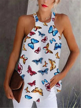 Load image into Gallery viewer, Halter Butterfly Print Top Tank & Camisole