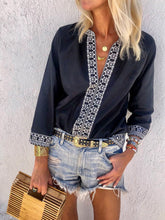 Load image into Gallery viewer, Loose V-Neck Print T-Shirt