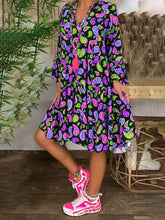 Load image into Gallery viewer, Fashion Shirt Button Print Dress