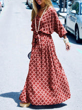 Load image into Gallery viewer, Vintage Elegant V-Neck Maxi Dress