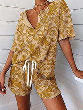Load image into Gallery viewer, Casual Loose Printed Short Sleeve Two-piece Suit