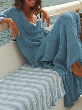 Load image into Gallery viewer, Loose Solid Color V-Neck Dress