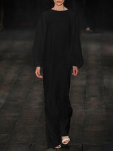 Load image into Gallery viewer, Casual Loose Round Neck Long Sleeve Solid Color Dress