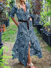 Load image into Gallery viewer, Casual Loose Leopard Long Sleeve Dress