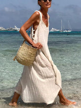 Load image into Gallery viewer, Casual V-Neck Solid Color Dress