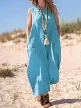 Load image into Gallery viewer, Solid Color Loose Sleeveless Dress