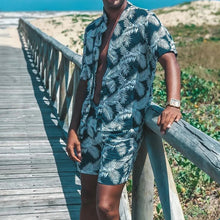 Load image into Gallery viewer, Men Leaves Printed Two-Piece Suit