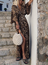 Load image into Gallery viewer, Leopard Print V-Neck Dress