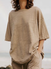 Load image into Gallery viewer, Simple Casual Round Neck Top Pants Suit