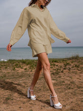 Load image into Gallery viewer, Solid Color Long Sleeve Shirt Suit